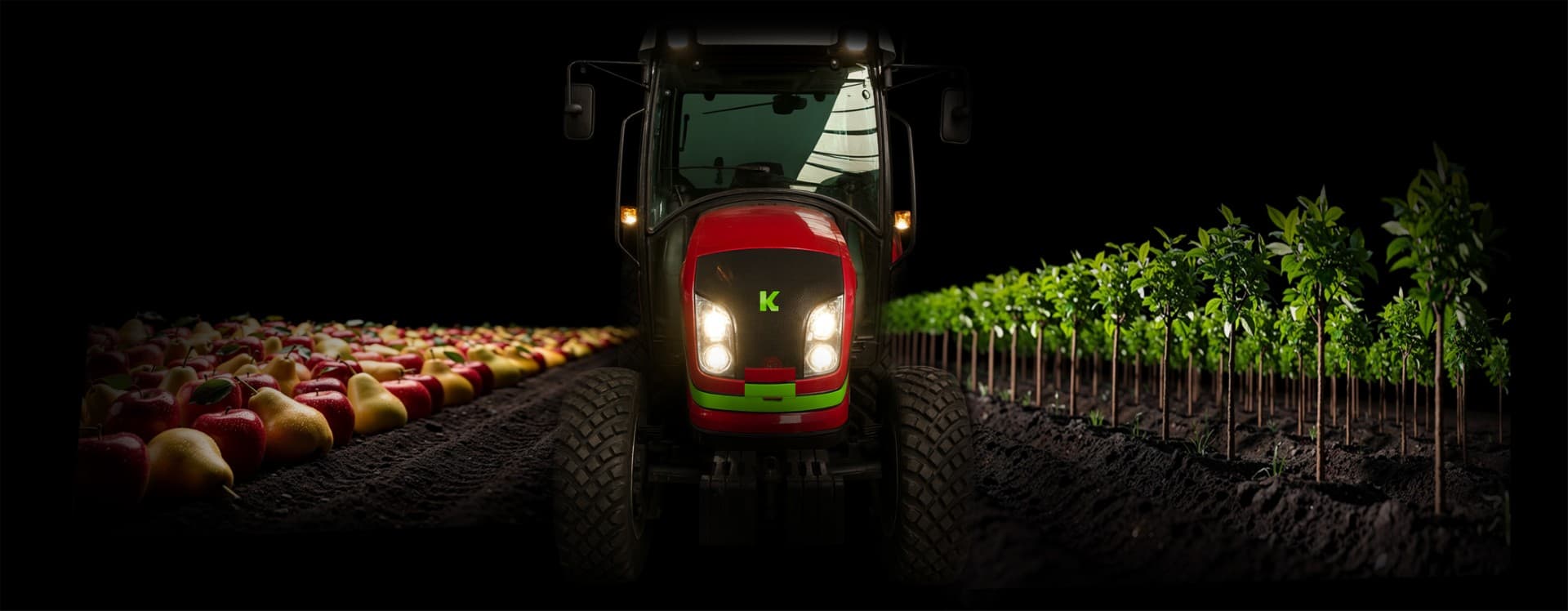 Electric Knegt tractor in a greenhouse
